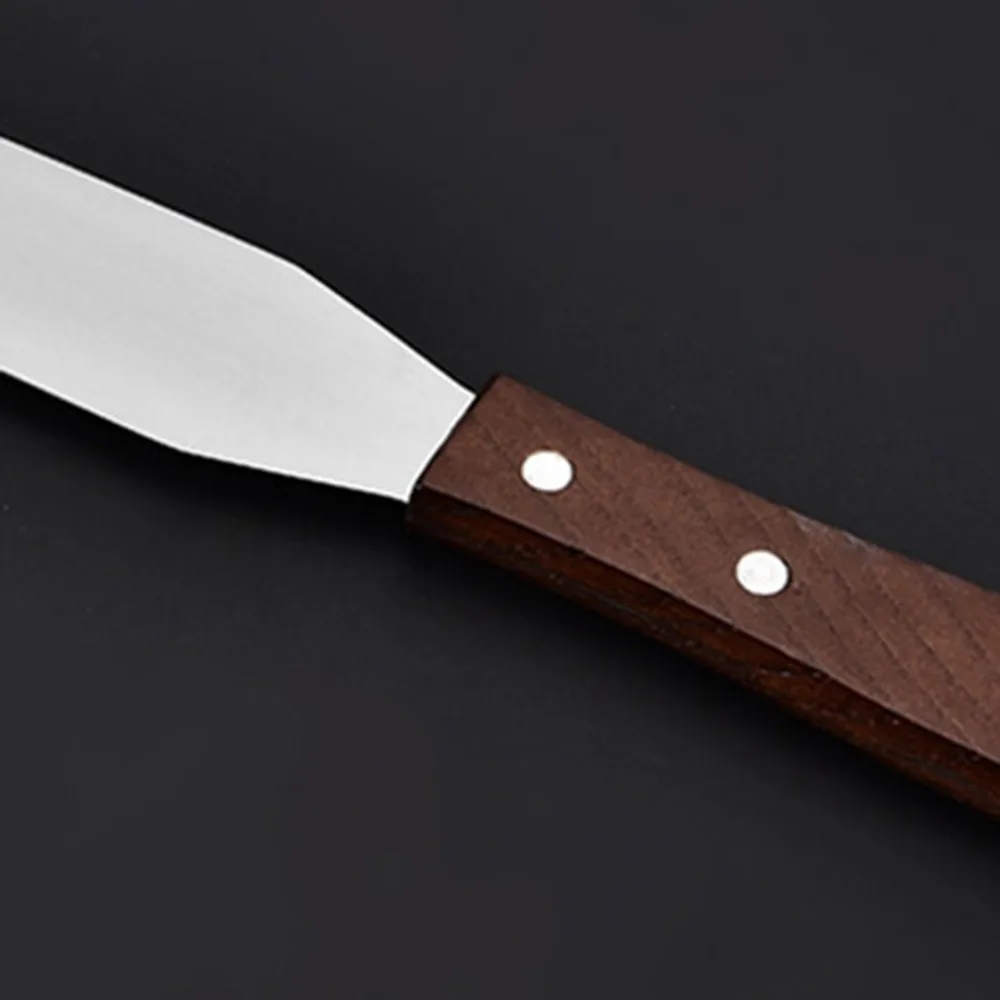 Безопасный деревянный из нержавеющей стали с ручкой для торта Крем шпатель Масло