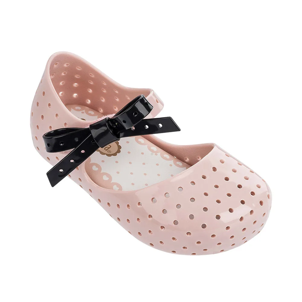 mini melissa white Mini Melissa Furadinha X новые оригинальные прозрачные сандалии для девочек детские сандалии детская пляжная обувь Нескользящая обувь для малышей - Цвет: mini melissa white