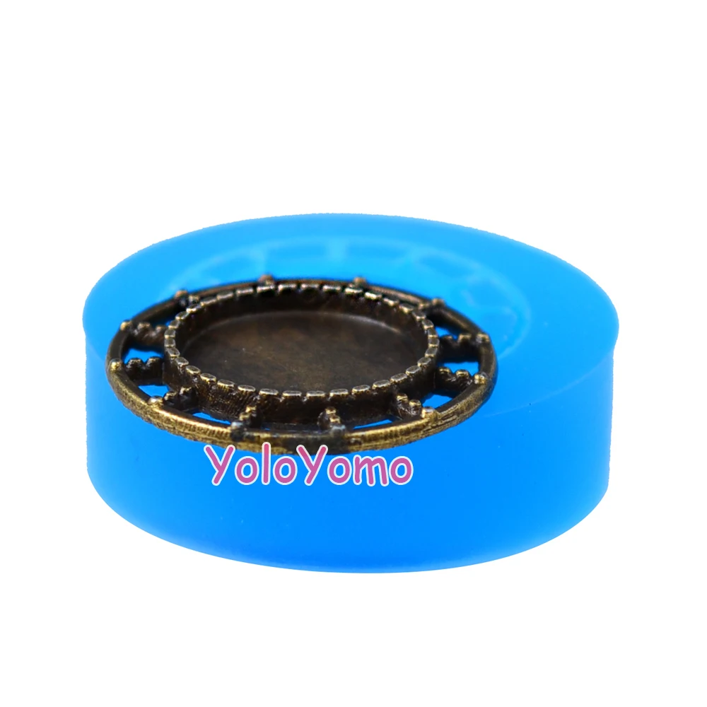 O092YL 22.3mm Round Picture Frame Flexible Silicone Mold - Cake Decorating Fondant Baking Tools Jewelry DIY Candy Resin | Дом и сад