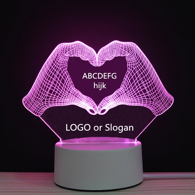 Светодиодный ночник сделай сам иллюзия 3D теплый белый RGB светсветильник льник