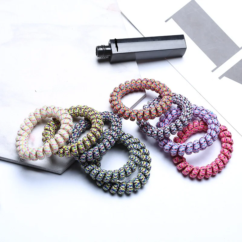 Резинка для волос эластичная телефонная проволока весенний дизайн женщин и