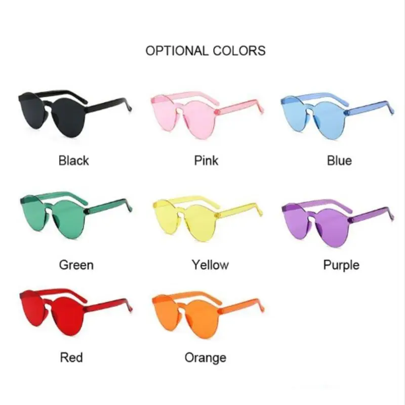 Очки солнцезащитные женские круглые модные зеркальные солнечные очки без оправы