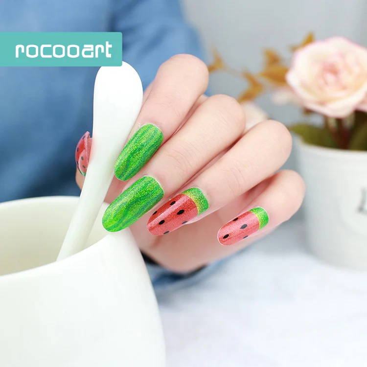Rocooart Y5116 модные блестящие наклейки для ногтей Арбузные украшения Фольга Водные