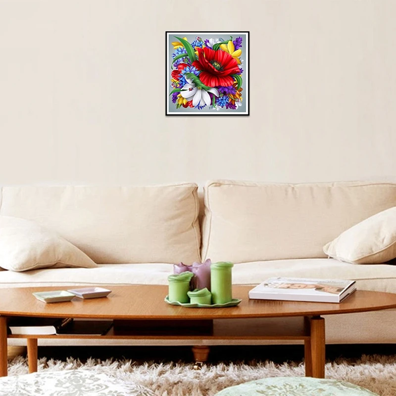 &quotColorful Flower&quot DIY Diamond Painting Round Rhinestones Mosaic Embroidery Cross Stitch Bedroom Wall Decor C1016 |