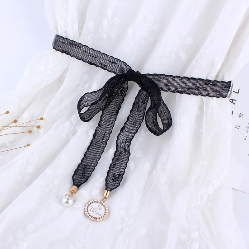 Ремень с жемчужинами Женский модный шнурок кисточками кружевная цепочка