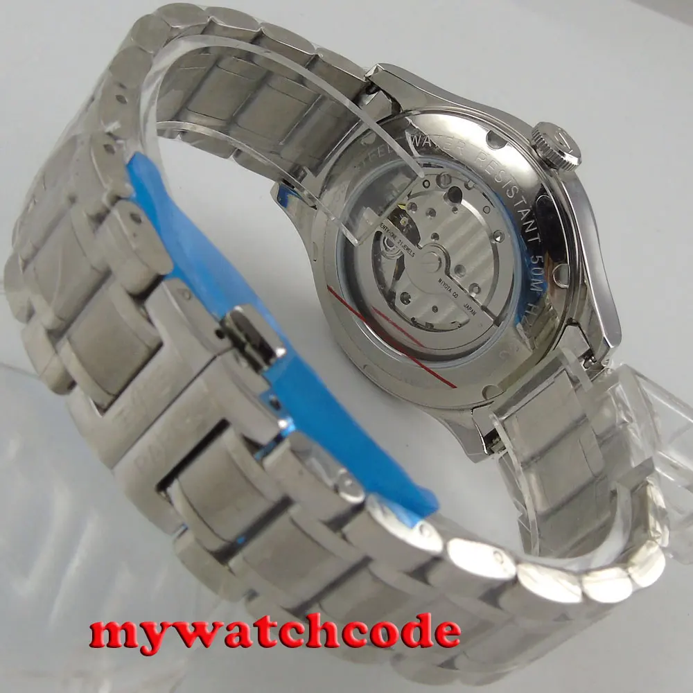 Парниш 38 мм дата с белым циферблатом сапфировое стекло автоматические мужские