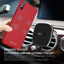 Nillkin Wireless Charging Fitted Case for iPhone X Cover Magnetic Shell Tempered Magnet Cases for wireless charger Adsorption