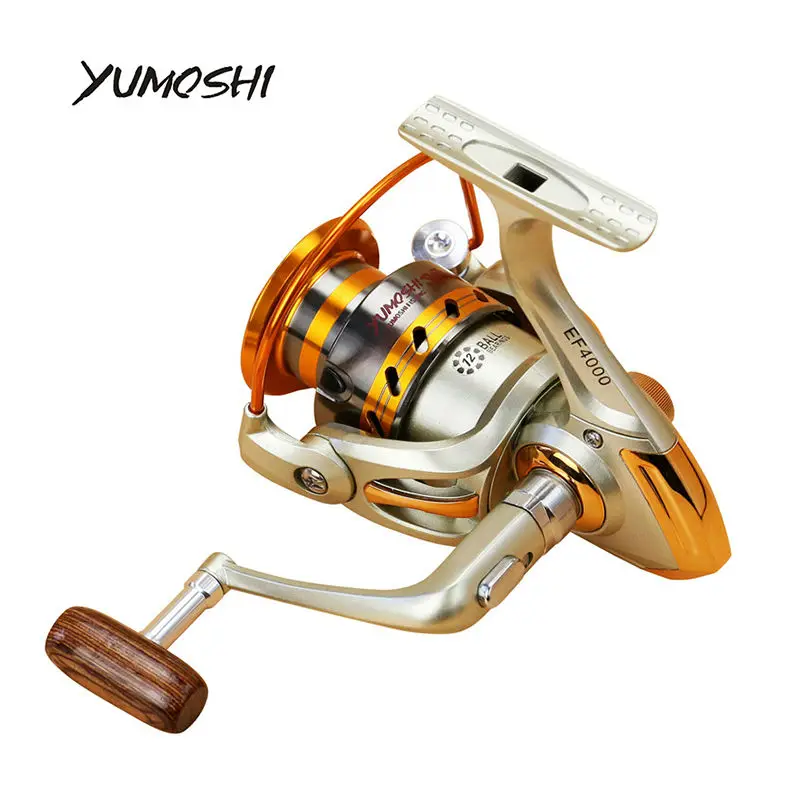 YUMOSHI fishing reel spinning EF Series Aluminum Spool Superior Ratio 5.5:1 5.2:1 4.1:1 10BB 12BB carretilha pesca baitcasting | Спорт и