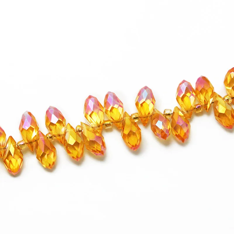 Новинка высококачественные хрустальные бусины-капли 10 шт./лот 6*12 мм оранжевые