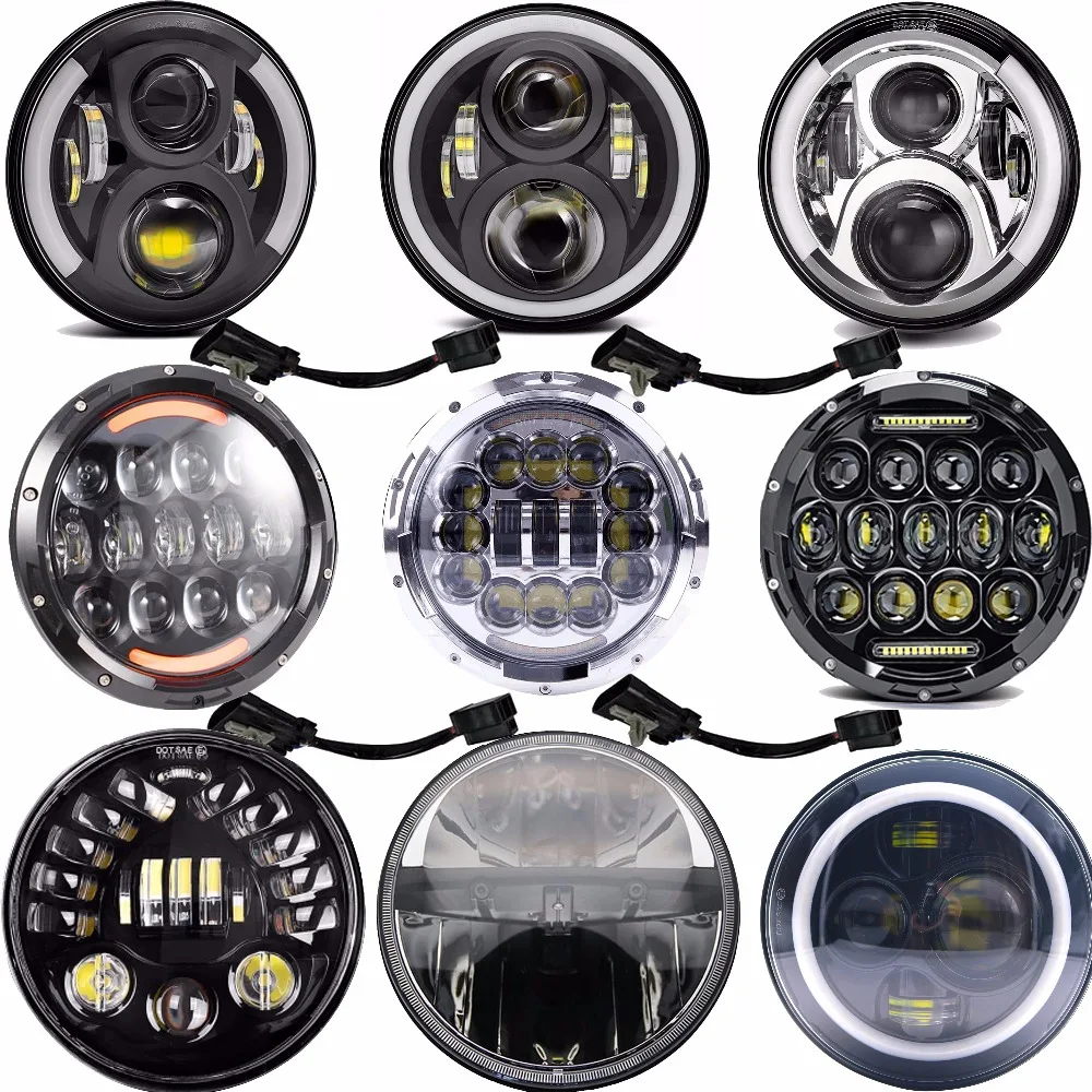Для Jeep Wrangler JK TJ LJ грузовых автомобилей Hummer фары 7 &quotсветодиодный фар Conversion Kit DLR