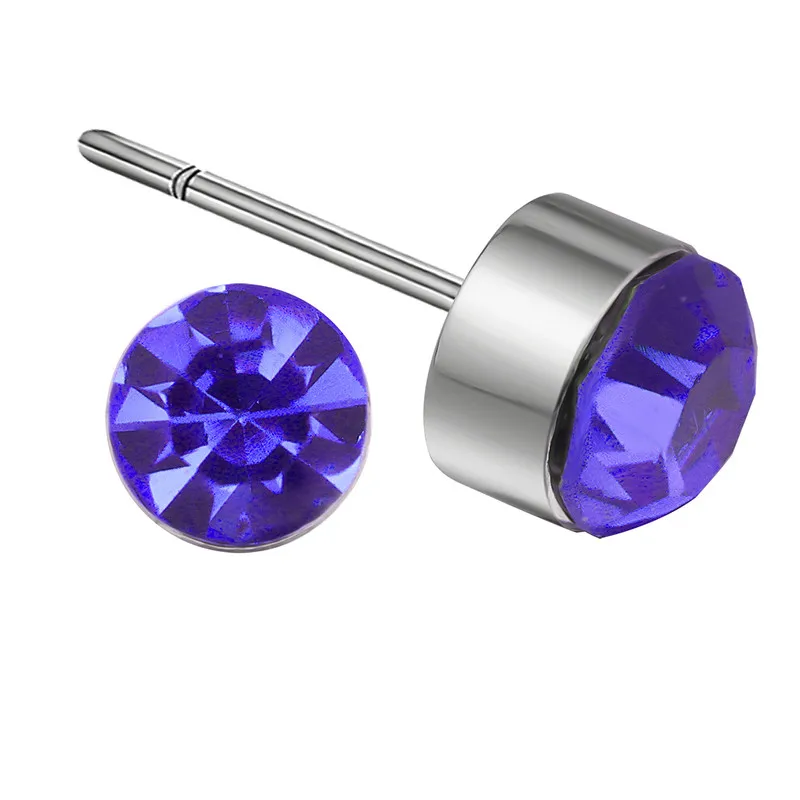 Маленькие круглые серьги гвоздики 8 мм с кристаллами фианита|earrings jewelry|round stud
