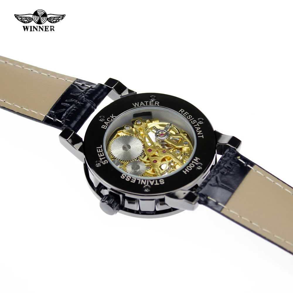 ПОБЕДИТЕЛЬ Ретро Полые Механические Часы 201 Греческий Цифрами Циферблат Мужчины