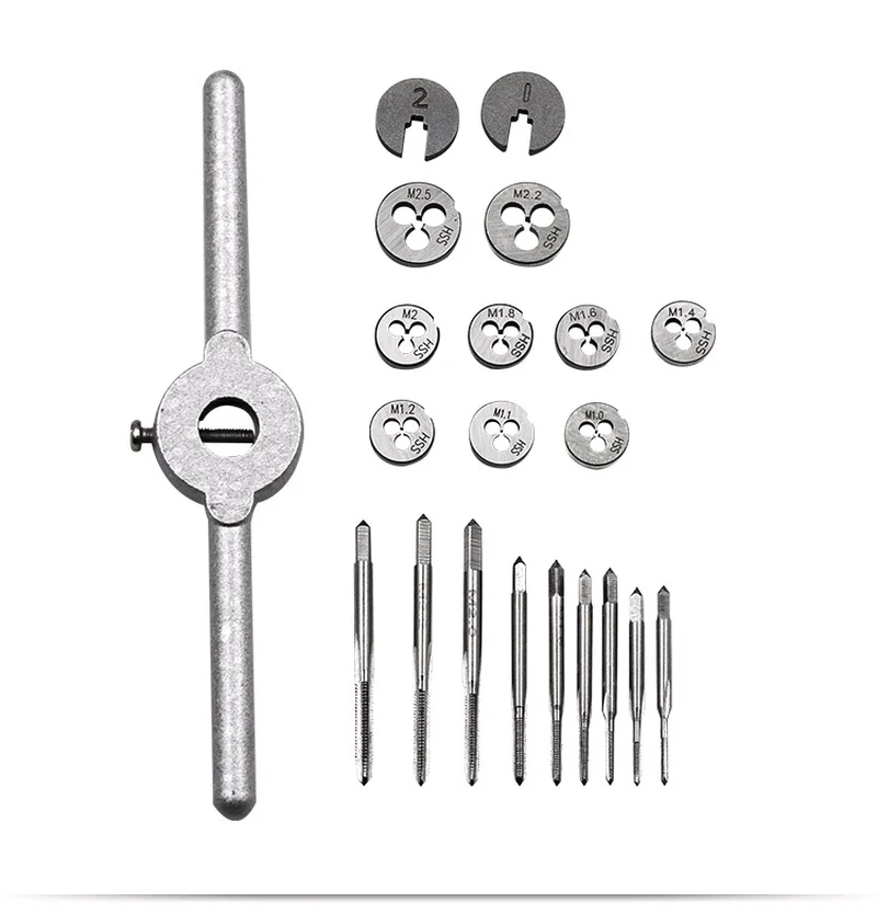 

Multi Standard Tap Die Hardware Tools Hand Tapping Wrench Diestock Frame Metric Screw Set