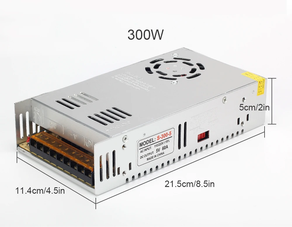 5V Мощность поставить 2A 5A 10A 20A 40A 60A освещение Трансформатор для DC5V светодиодный полосы WS2812 WS2812B AC110-220V вход
