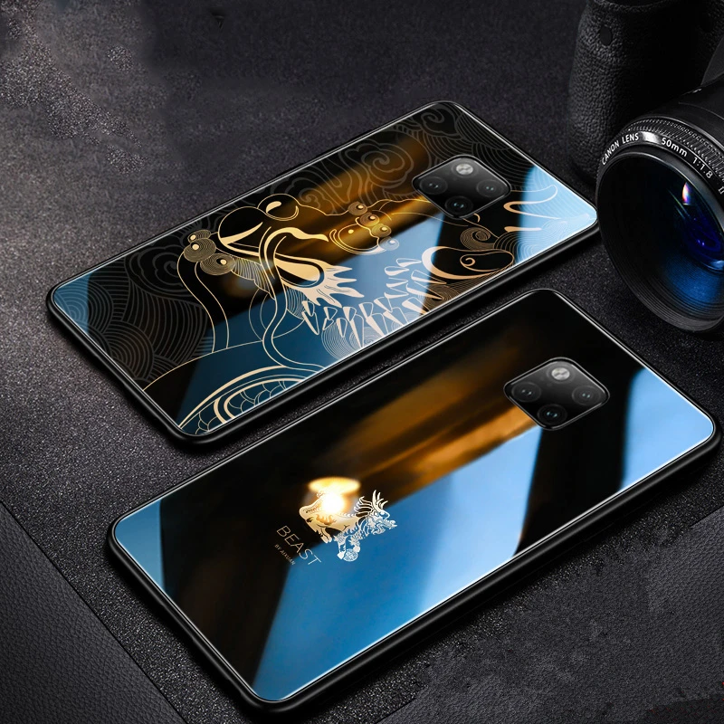 Чехол из закаленного стекла для телефона Huawei Mate 20 Pro Роскошный чехол Aixuan с мягкими