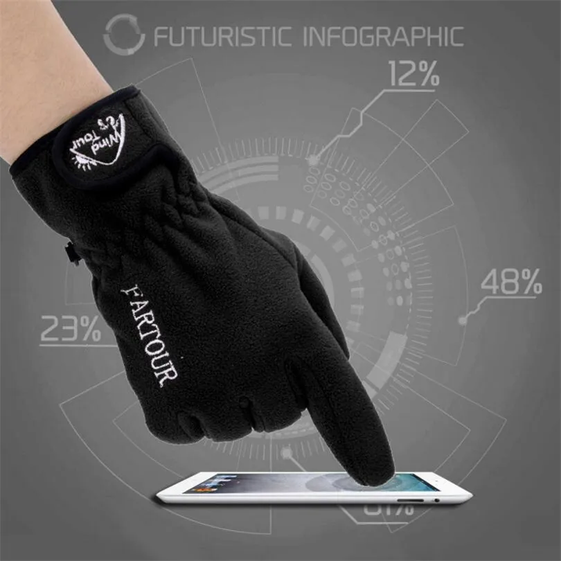 

Warm Windproof Touched Screen Ski Gloves Mittens Fleece Outdoor Cycling Skiing Gloves Riding Running Sports Gloves