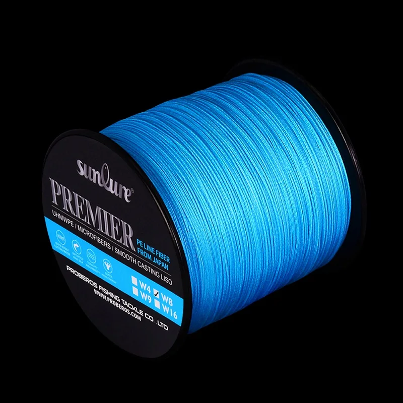 Blue 4-ткет леска 300 м и 500 м и 1000 м PE линии 6LB-100LB рыба линия зеленый/серый/красный/синий/желтый Цвет плетенка - Цвет: Blue