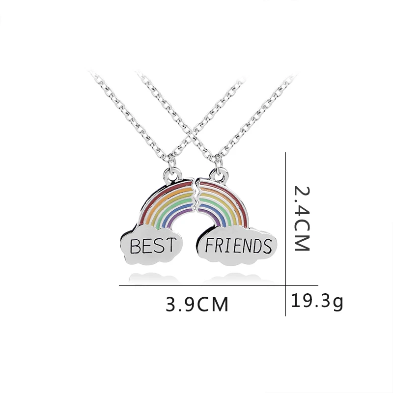 Ожерелье BFF с радужной строчкой ожерелье для девочек подвеской Best Friends forever For 2