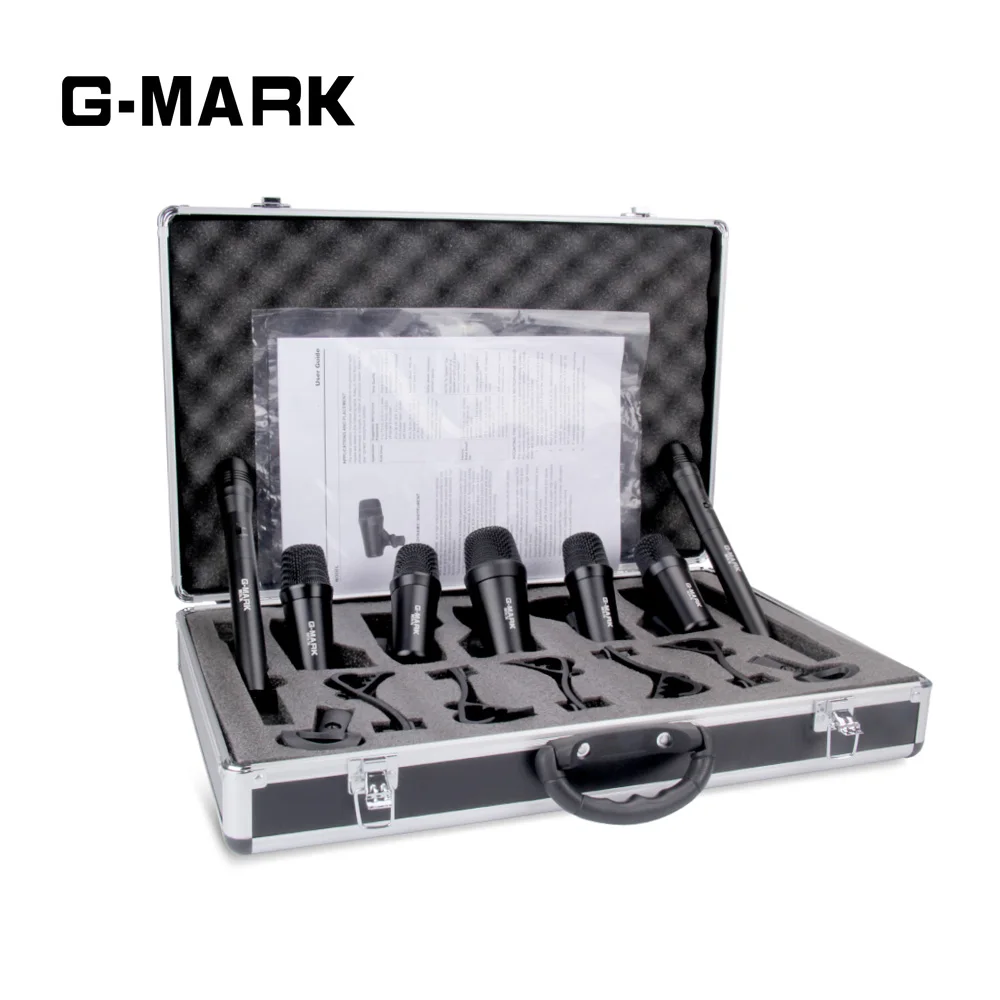 G MARK Профессиональный 7 шт. набор микрофонов для барабана все алюминиевые