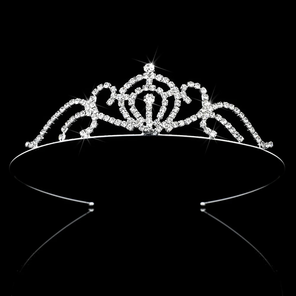 Серебряные, золотые диадемы и короны принцессы, Королевская корона, повязка на голову, аксессуары для детей, украшения для волос, свадебные, выпускные украшения для волос - Окраска металла: YW007 silver