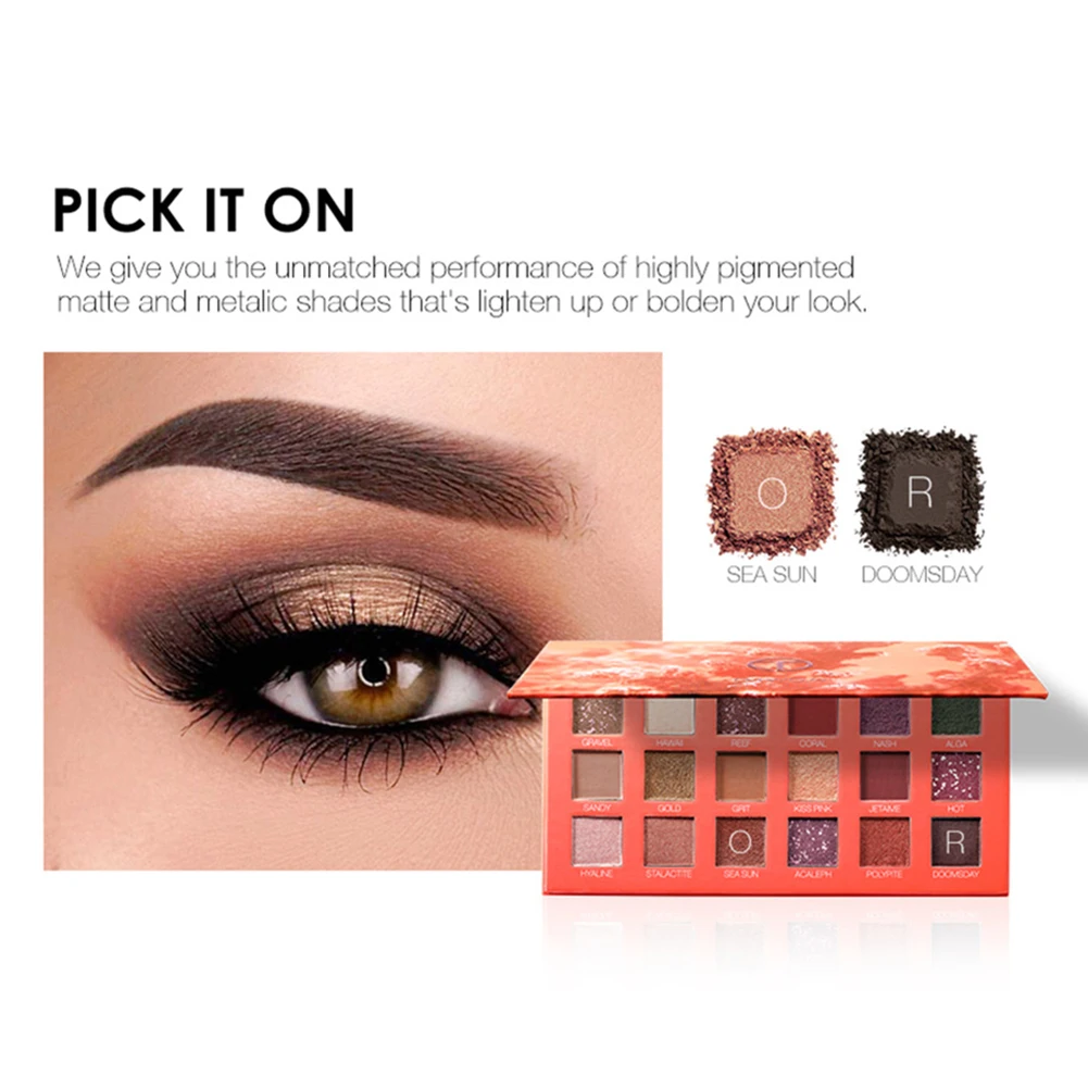 Профессиональная палитра теней для век Матовая Мерцающая пигментная пудра 18