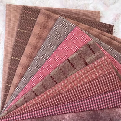 23x33cm polychromatic the cheapest Japanese first dye washed fabric stitching dol DIY fabric plaid cotton doll cloth D30