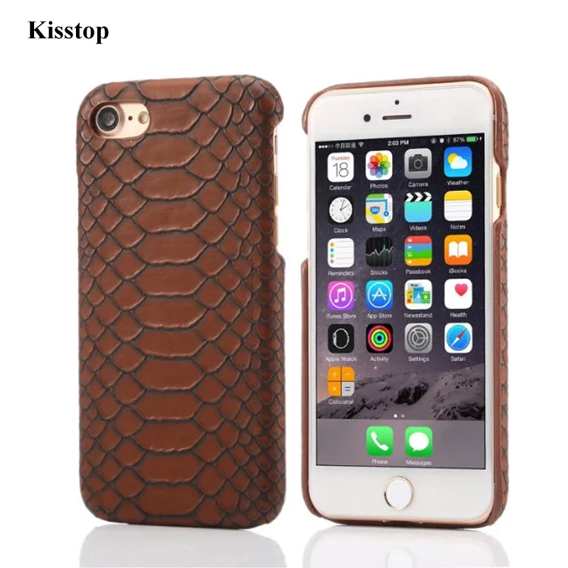 Чехол для телефона Kisstop из змеиной кожи iPhone 7 8 X XS жесткий чехол накладка 5 6 6s Plus