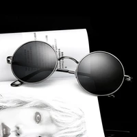retro round polarized sunglasses men women vintage sun glasses metal frame black lens party eyewear driving fishing uv400
