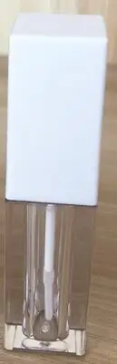 with white cap 5 мл блеск для губ палочка трубы квадратный матовый черный белый косметический контейнер для макияжа упаковка Пустые контейнеры с блеском для губ с кисточкой - Цвет: with white cap