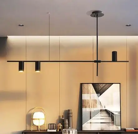 3 light black L130cm Европейский Уникальный дизайн вращающаяся светодиодная люстра GU10 для гостиной металлическая светодиодная подвесная люстра освещение светодиодные светильники - Цвет абажура: 3 light black L130cm