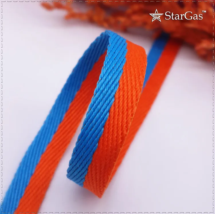 Горячая продажа 10 мм напечатанные синие/оранжевые полосы Grosgrain ленты DIY материалы