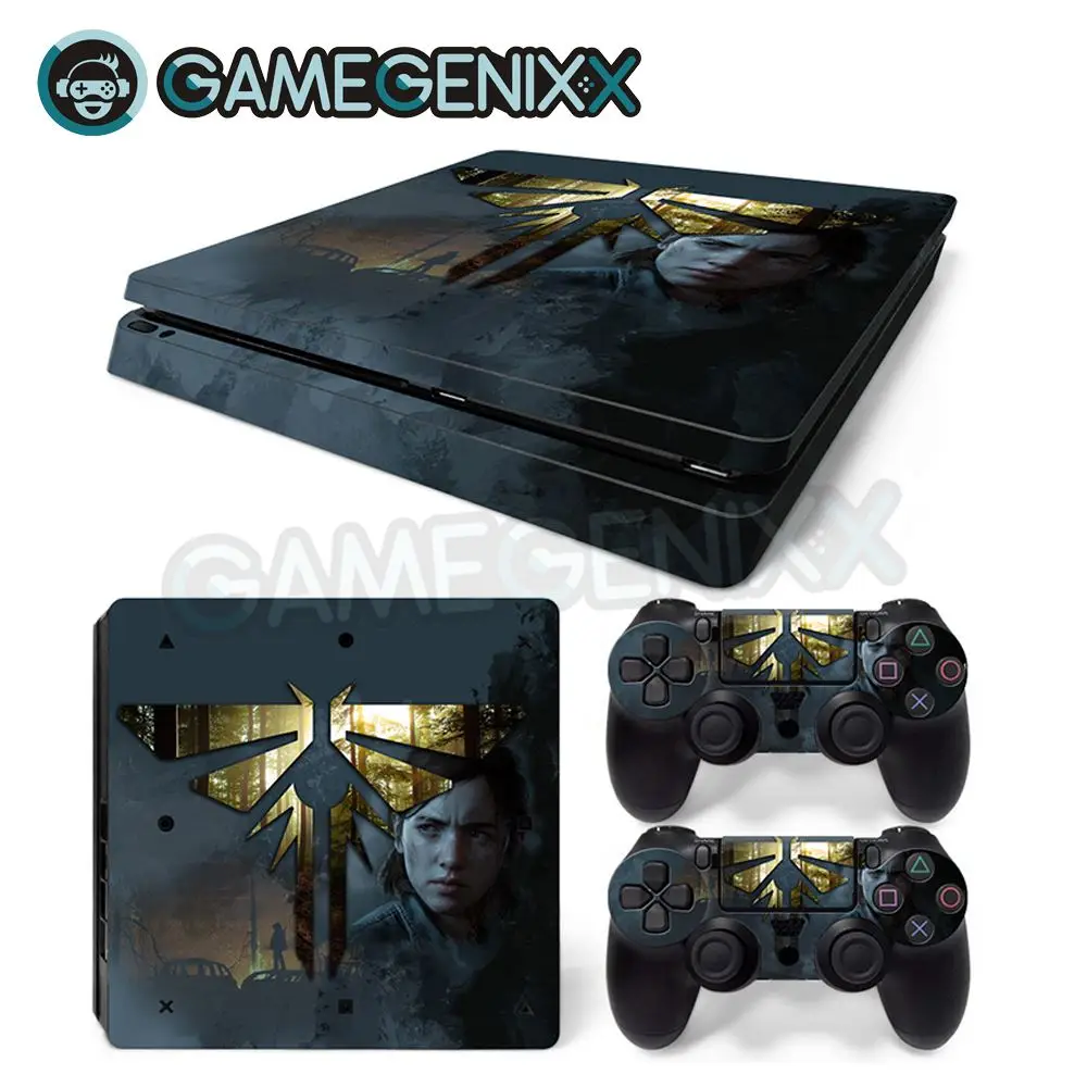 Виниловая наклейка на кожу GAMEGENIXX для PS4 Slim Console и 2 контроллера последний из