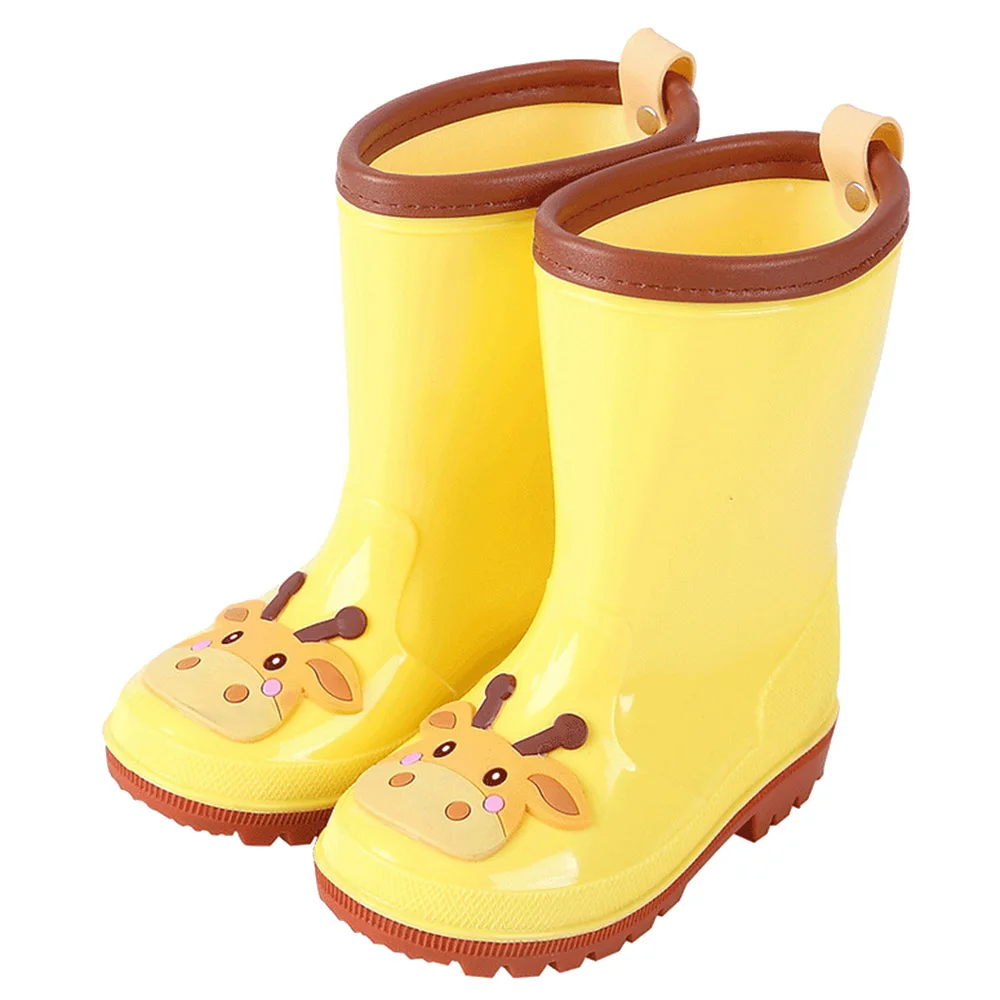 New 2019 Children's Rain Boots Cartoon PVC Waterproof Non-slip Shoes Blueand Yellow |