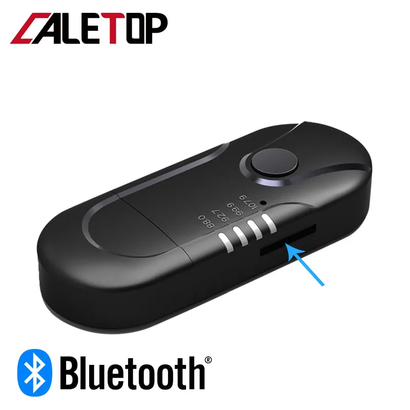 CALETOP USB Bluetooth приемник 3,5 мм стерео аудио адаптер с микрофоном автомобильный комплект Поддержка FM TF карта для динамика автомобильные наушники