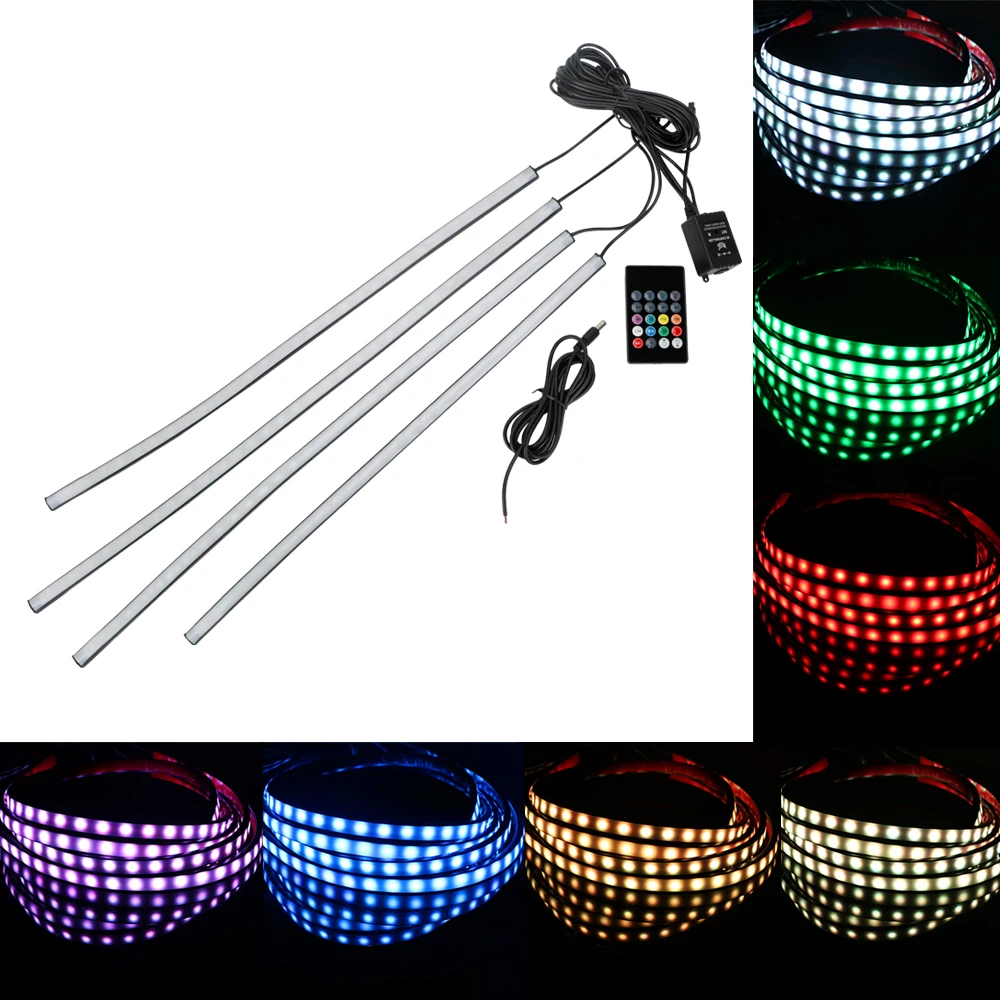 LEEPEE Авто Светодиодная лента неоновый светильник нижний декоративный 4x 8 цветов