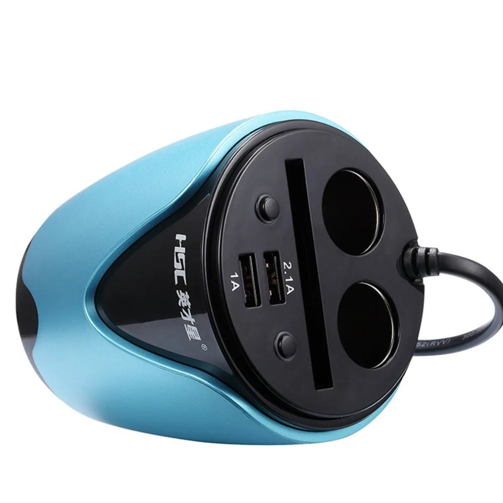 HSC-200 Новинка 3.1A 2 USB Автомобильное зарядное устройство и автоматический выключатель Быстрая зарядка держатель для карт 12-24 в 80 Вт розетка для автомобильного прикуривателя адаптер