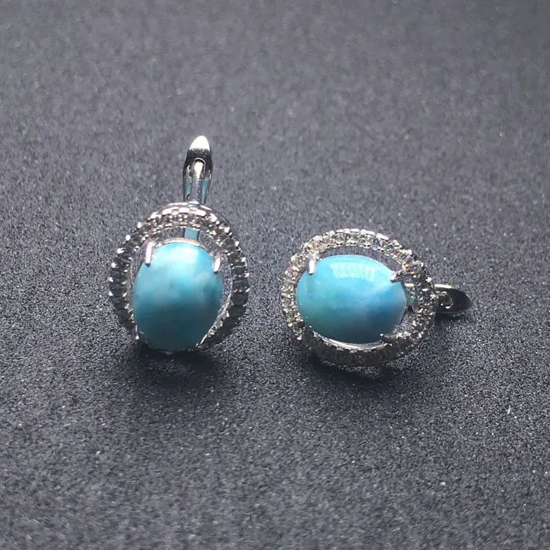 CSJ, классические Серьги Larimar, хорошее качество, Стерлинговое Серебро 925 пробы, натуральный синий драгоценный камень, хорошее ювелирное изделие, обручальные кольца для женщин, подарок