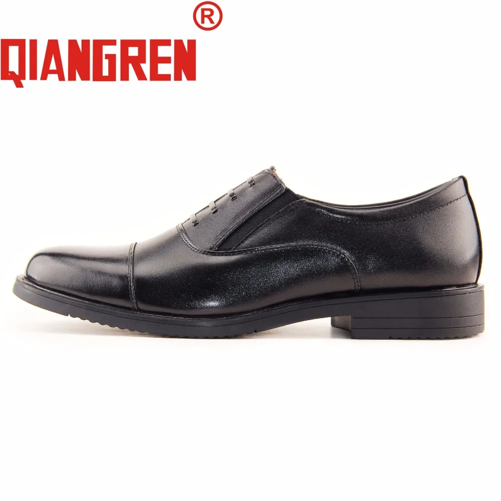 Мужские туфли оксфорды QIANGREN черные деловые из натуральной кожи Прямая поставка с