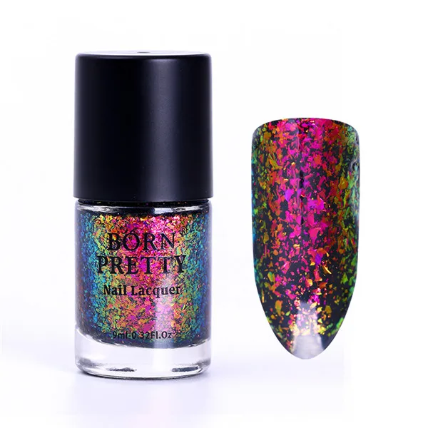Pattern 10 BORN PRETTY 1 бутылка 9 мл Лак для ногтей хамелеон лак для ногтей блестки лак блестки неровные блестки лак для ногтей - Цвет: Pattern 10
