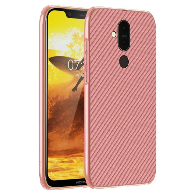 Rose gold 6,18 ''алюминиевый бампер чехол для Nokia 8,1 чехол Роскошный карбоновый ПК металлический задний корпус для Coque Nokia8.1 чехол Nokia X7 чехол s - Цвет: Rose gold