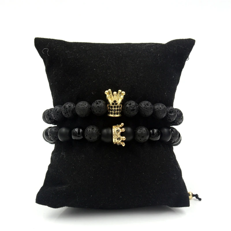 Новые плетеные браслеты 2 шт./компл. пары из искусственных фианитов классические