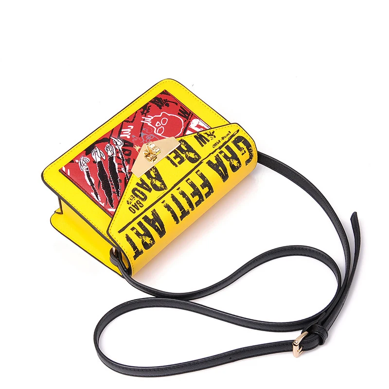 Симпатичные Любовь Граффити сумочка Сеть женщины вечер сцепления дамы мобильный