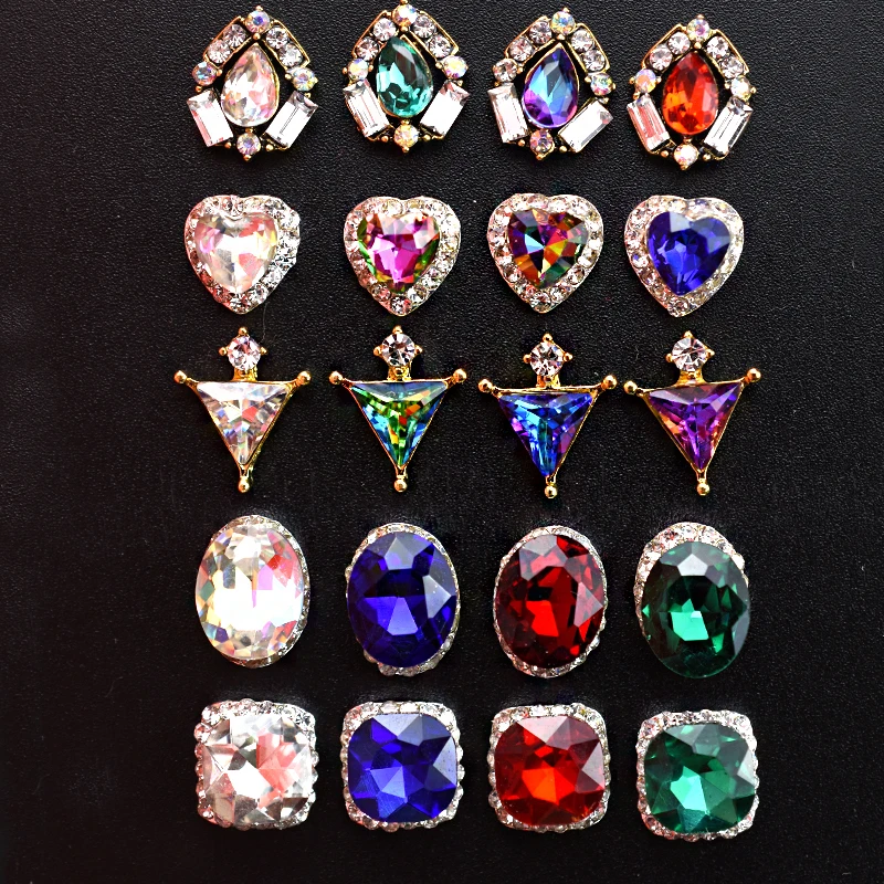 

10Pcs/Lot Nail Art Decorations 3D Charm Crystal Strass Nail Jewelry Accessoires Korea Style Alloy Rhinestones New Arrival Hot