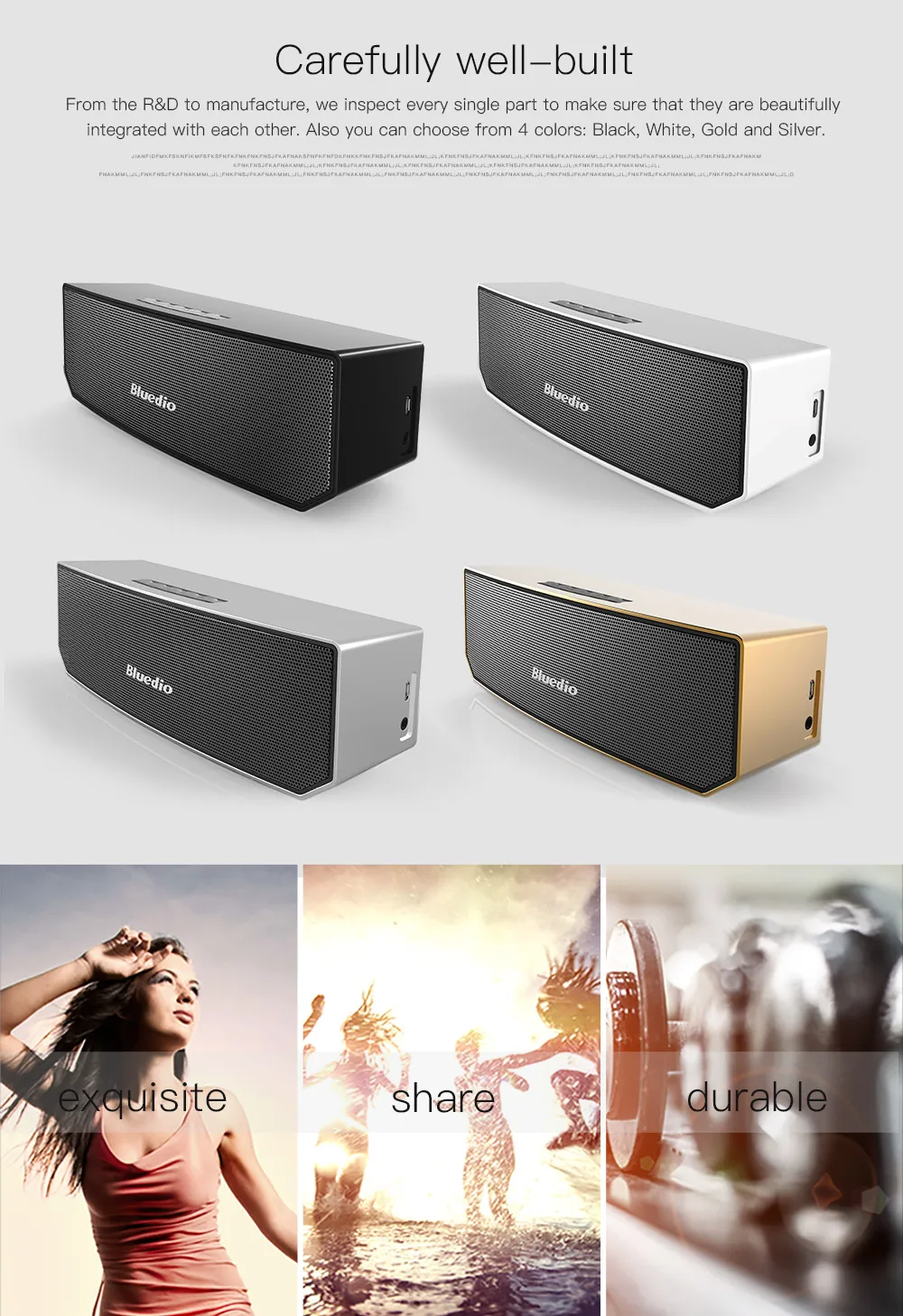 Bluedio BS3 Оригинальные Bluetooth Mini Speaker Портативный Двойной Беспроводной Акустическая Система с микрофоном для музыки и телефонного звонка