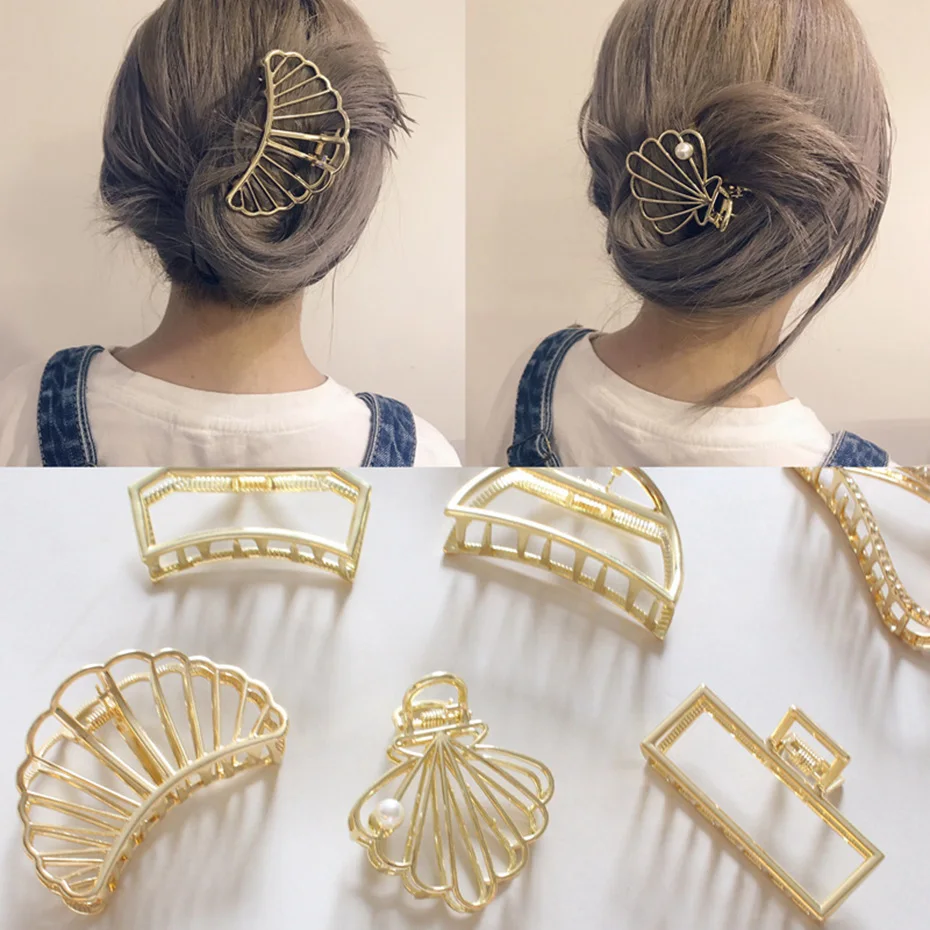 CAIYLAAM Fashion Imitation Pearl Hair Clip For Women Simple Claw Hairpin Alloy Claws Girl | Украшения и аксессуары