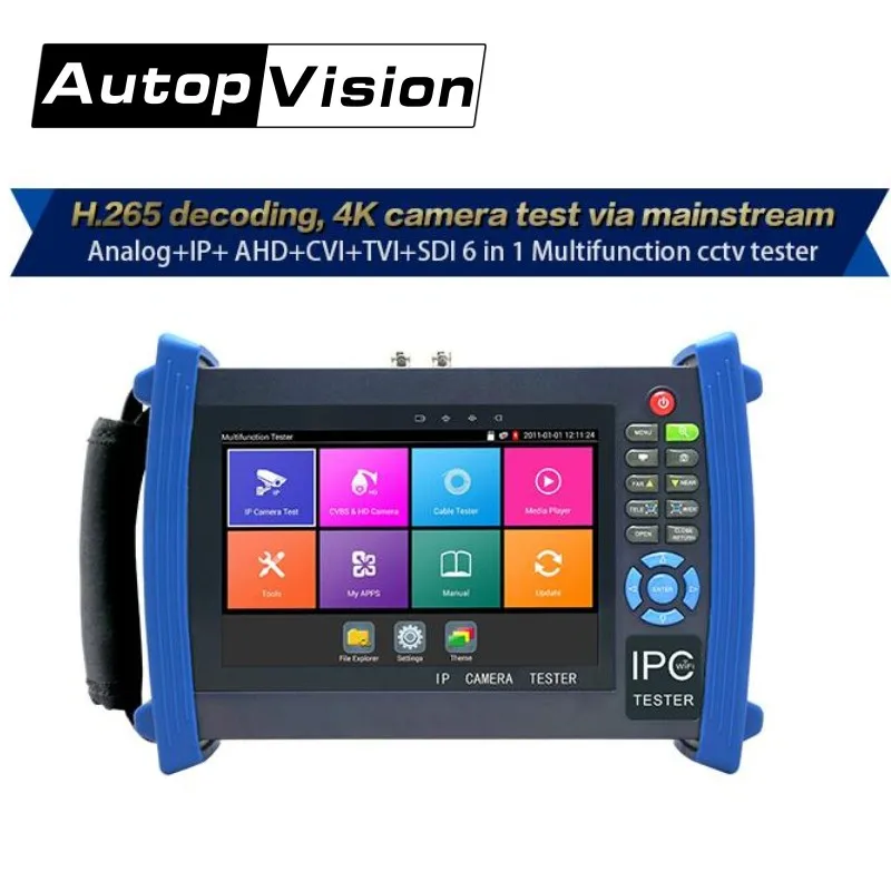 IPC8600 плюс 7 дюймовый тестер системы скрытого Видеонаблюдения Монитор H.265 4 к ip-камера тестер поддержка 5MP AHD 8MP TVI CVI 1080P HD SDI CVBS TDR кабель tracer