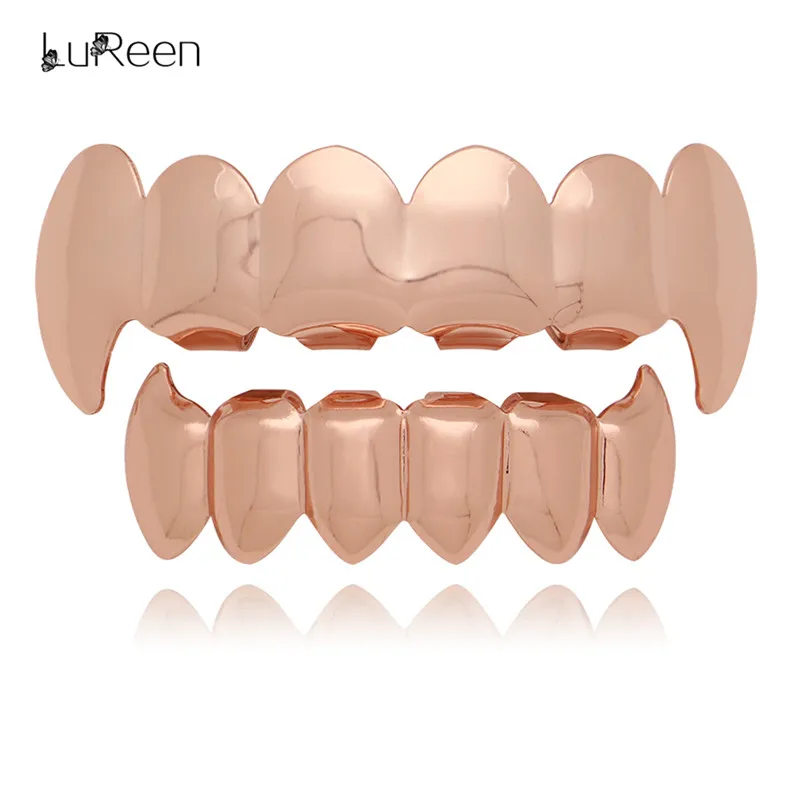 LuReen золотые зубы Grillz Топ& Botom зуб грили стоматологический Хэллоуин Клык вампир зубы шапки вечерние украшения для тела XHYT1076