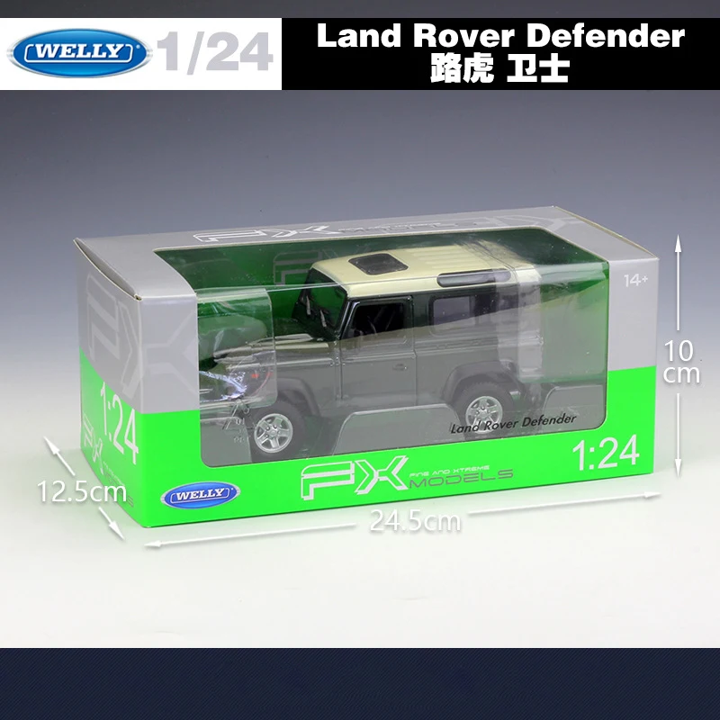 WELLY 1:24 Масштаб литья под давлением модель автомобиля Land Rover Range Defender внедорожный металлический классический автомобиль сплав для детей Коллекция игрушек для подарка