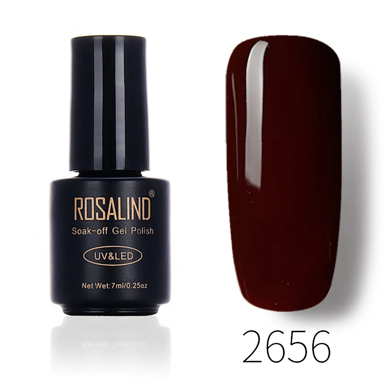 2656 ROSALIND кофе цвета 7 мл; Гель-лак для ногтей лак УФ светодиодный ЛАМПА Маникюр дизайн ногтей почти без аромата длинные-стойкий Гель-лак - Цвет: 2656