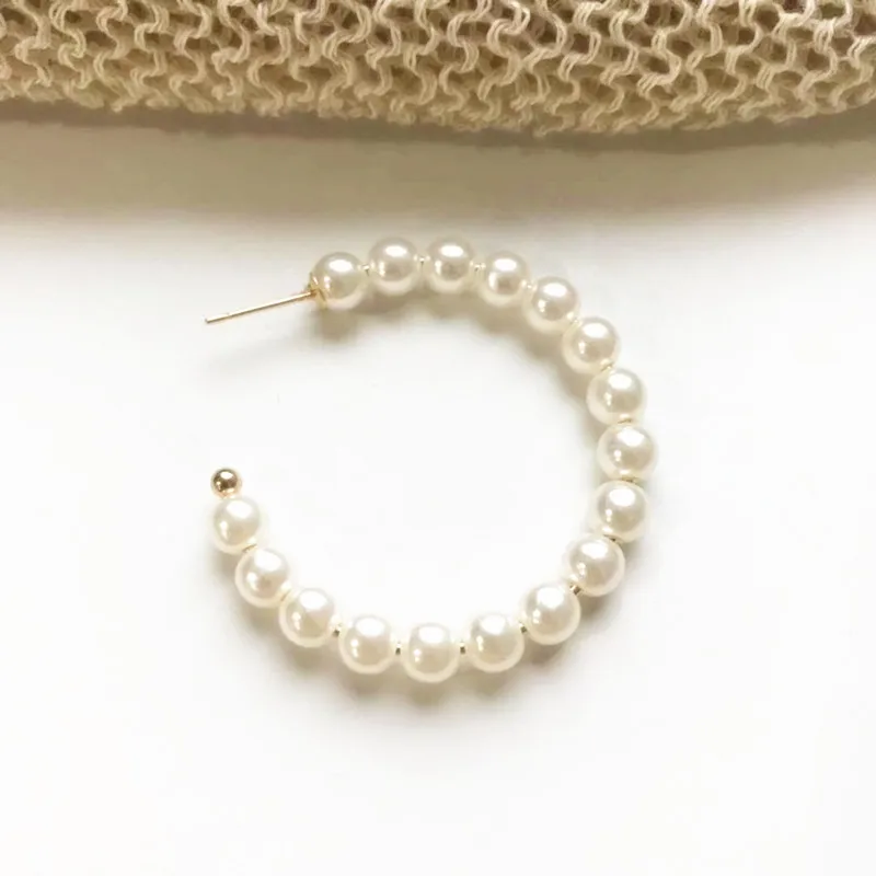 6mm Модные женские серьги из искусственного жемчуга и шелка, 4 мм, ABS жемчуг, большие серьги в стиле барокко, модные массивные ювелирные украшения, очаровательные серьги для невесты - Окраска металла: 6mm